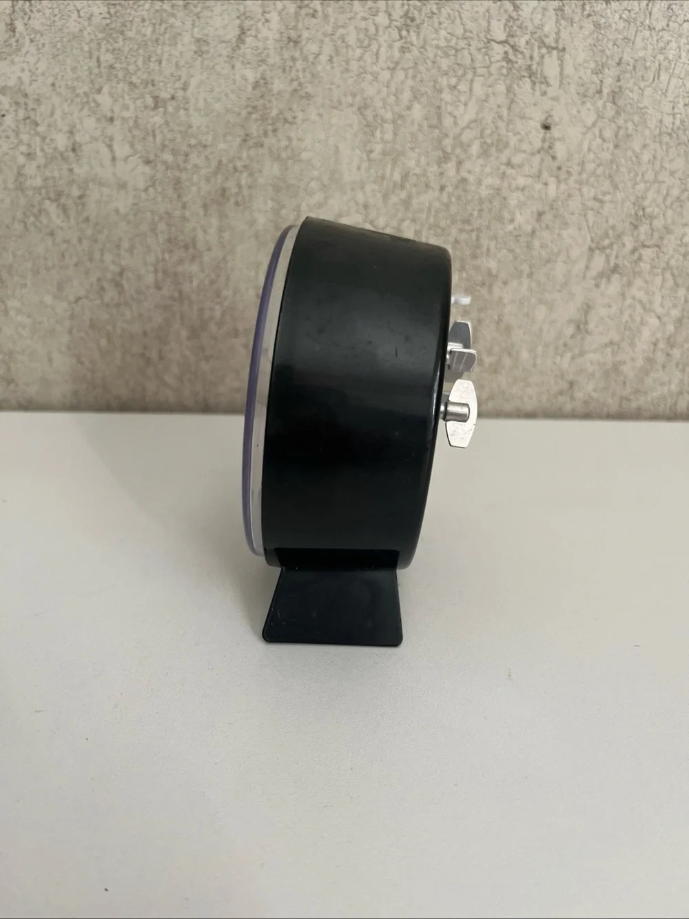 Marathon Mechanical Wind Up Alarm Clock Black Ticks Works